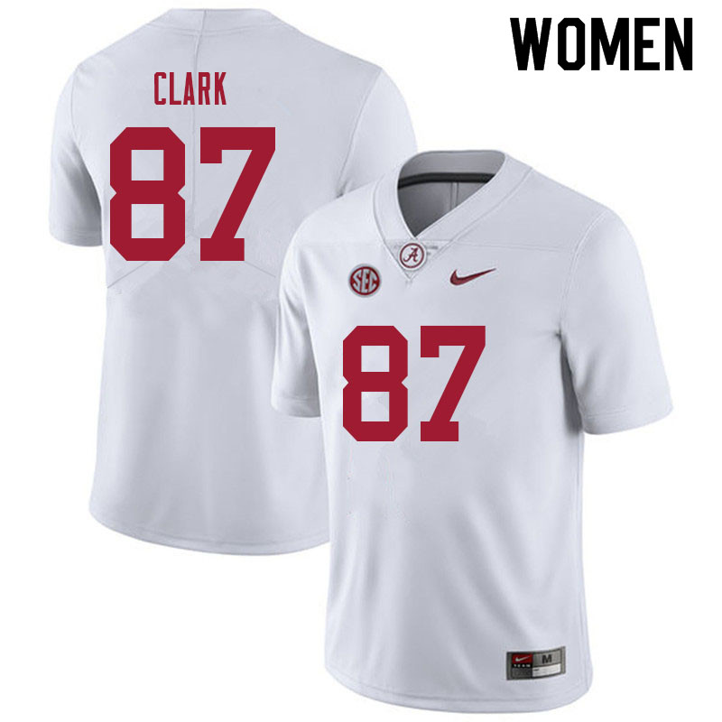 Alabama Crimson Tide Women's Caden Clark #87 White NCAA Nike Authentic Stitched 2021 College Football Jersey WT16L53AW